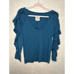 Women's CHASER Blouse Blue NWT Sz M Long Sleeve